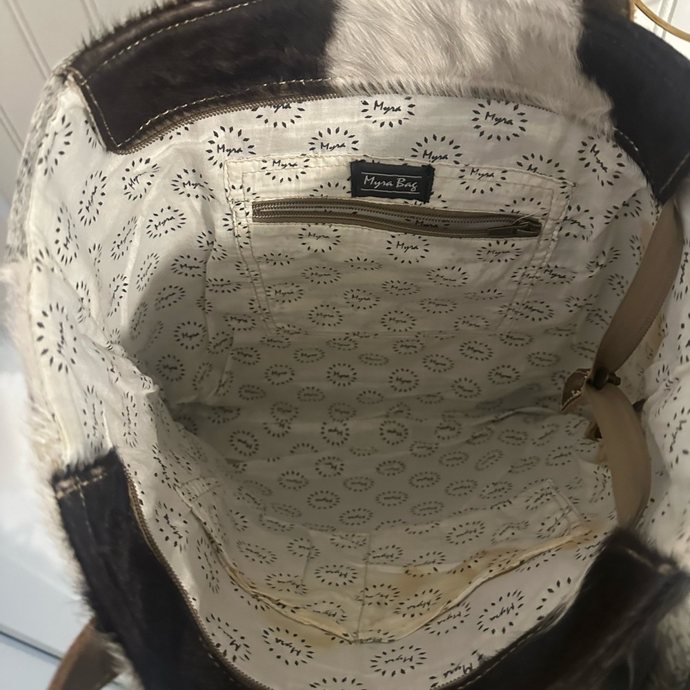 Myra Patchwork Cowhide Tote Bag - image 3
